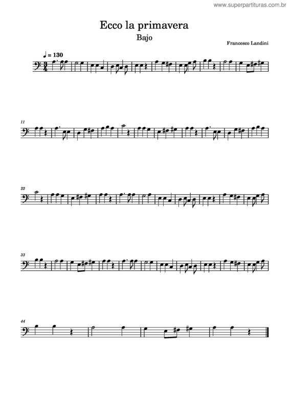 Partitura da música Ecco La Primavera