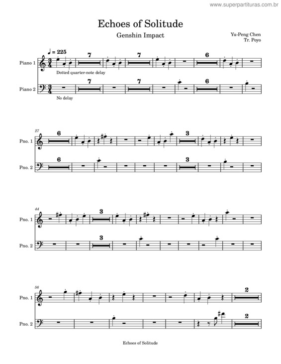 Partitura da música Echoes Of Solitude
