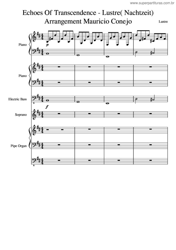 Partitura da música Echoes Of Transcendence Lustre Nachtzeit Arrangement Mauricio Conejo