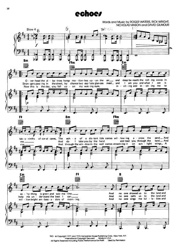 Partitura da música Echoes v.4
