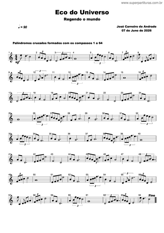 Partitura da música Eco Do Universo