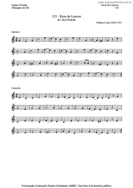 Partitura da música Ecos De Louvor v.2