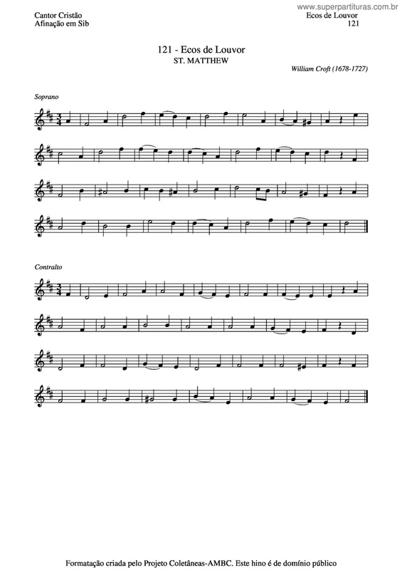 Partitura da música Ecos De Louvor v.3