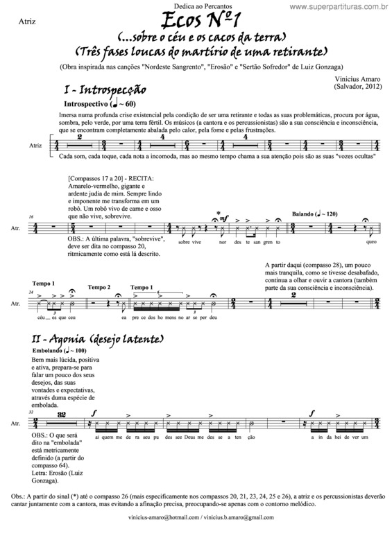 Partitura da música Ecos nº1