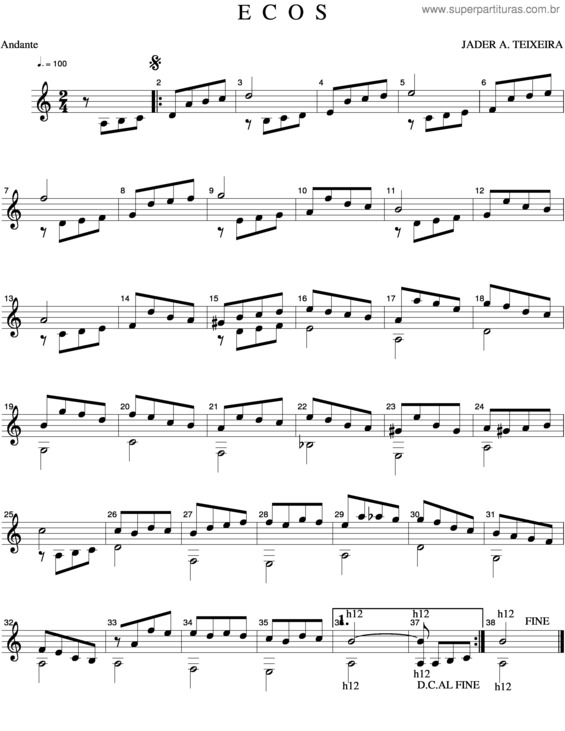 Partitura da música Ecos