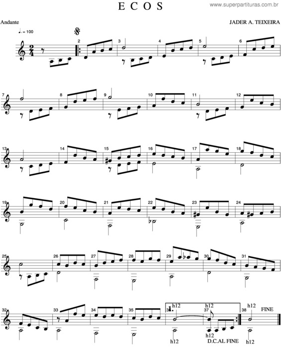 Partitura da música Ecos