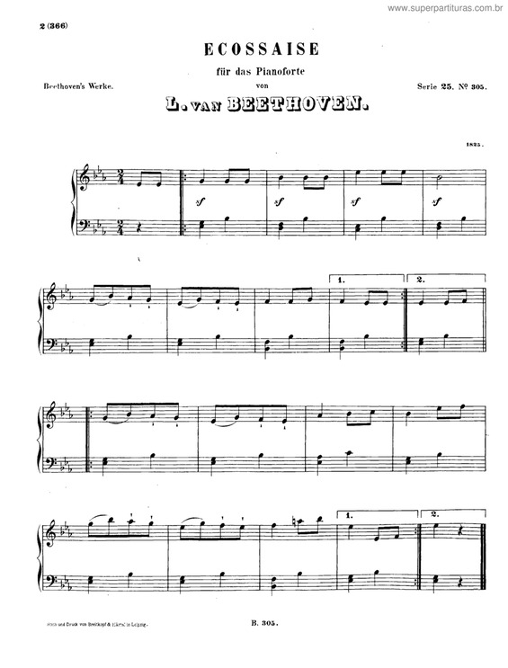 Partitura da música Ecossaise