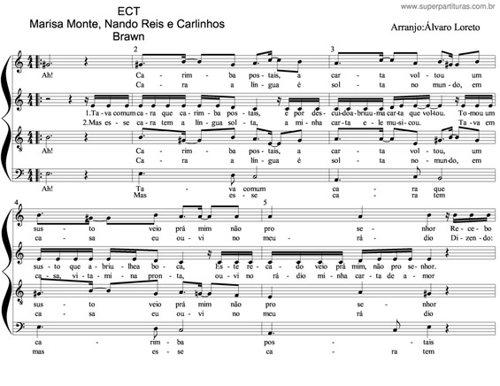 Partitura da música Ect