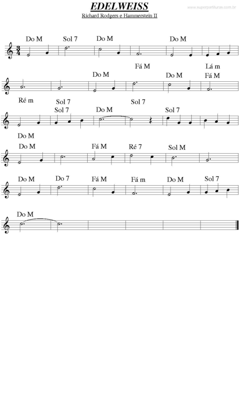 Partitura da música Edelweiss v.2