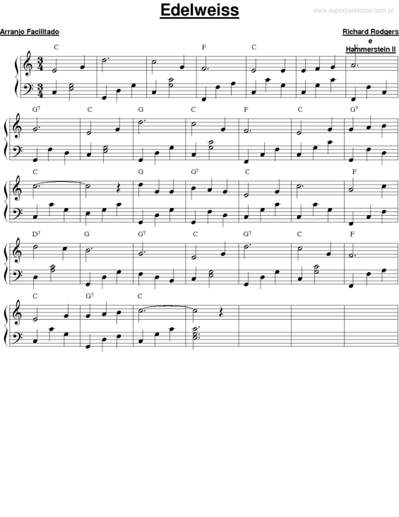 Partitura da música Edelweiss