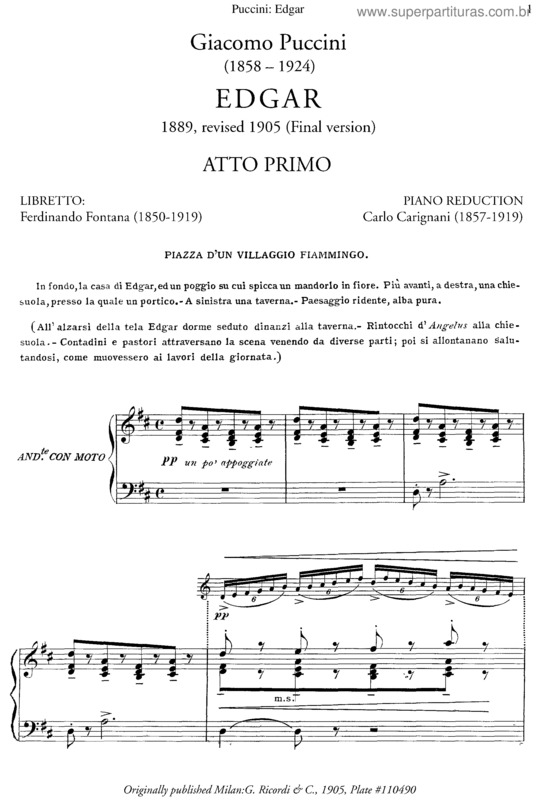 Partitura da música Edgar