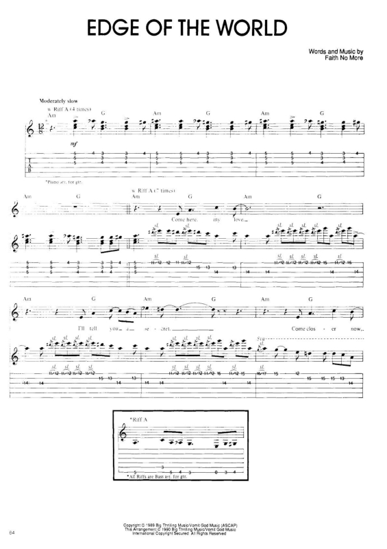 Partitura da música Edge of the World