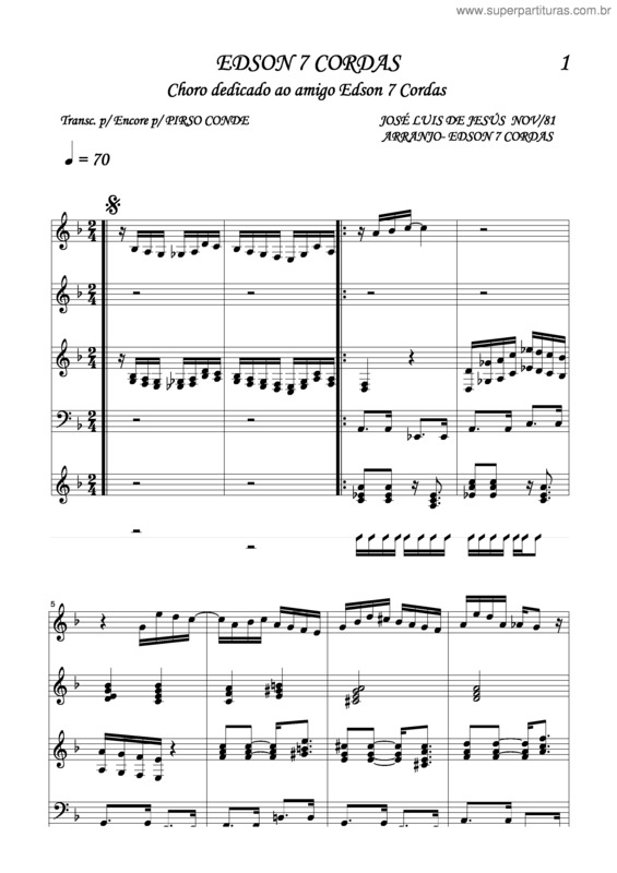 Partitura da música Edson v.2