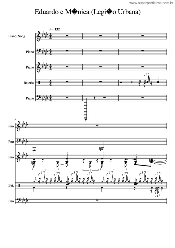 Partitura da música Eduardo E Monica – Legião Urbana