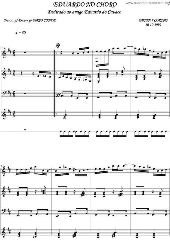 Partitura da música Eduardo No Choro v.2