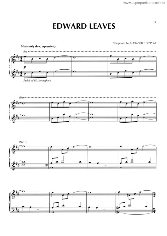 Partitura da música Edward leaves