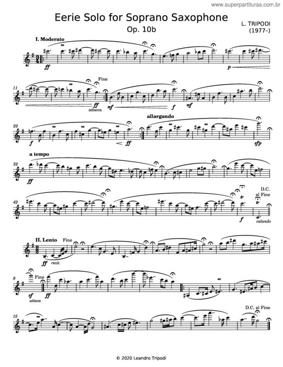 Partitura da música Eerie Solo Op. 10B – L Tripodi