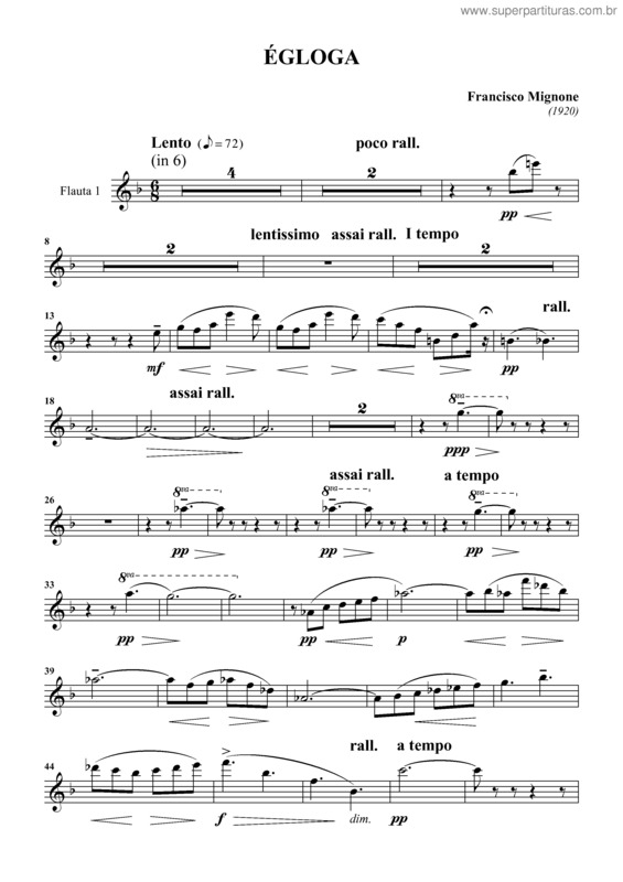 Partitura da música Égloga v.2