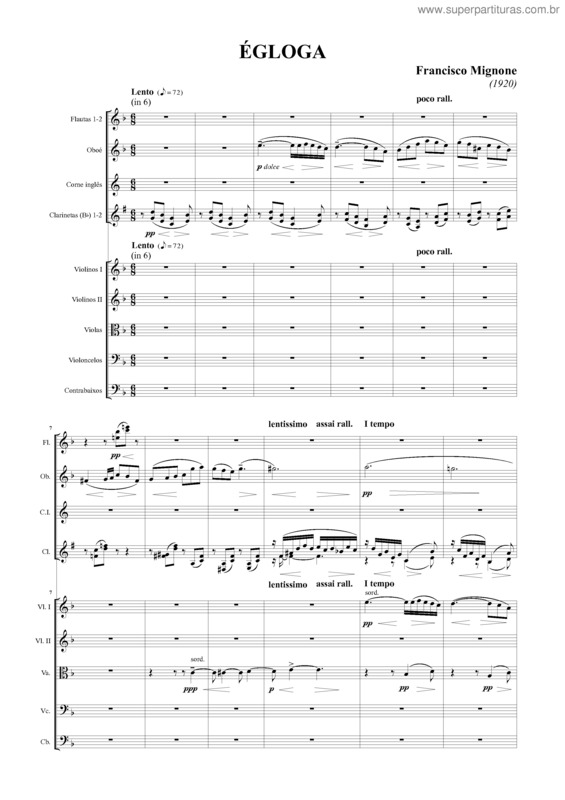 Partitura da música Égloga