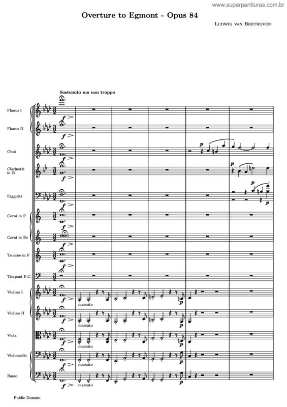 Partitura da música Egmont