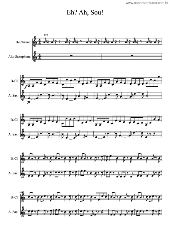 Partitura da música Eh? Ah, Sou!