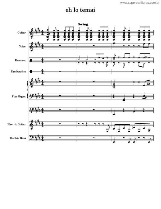 Partitura da música Eh Lo Temai
