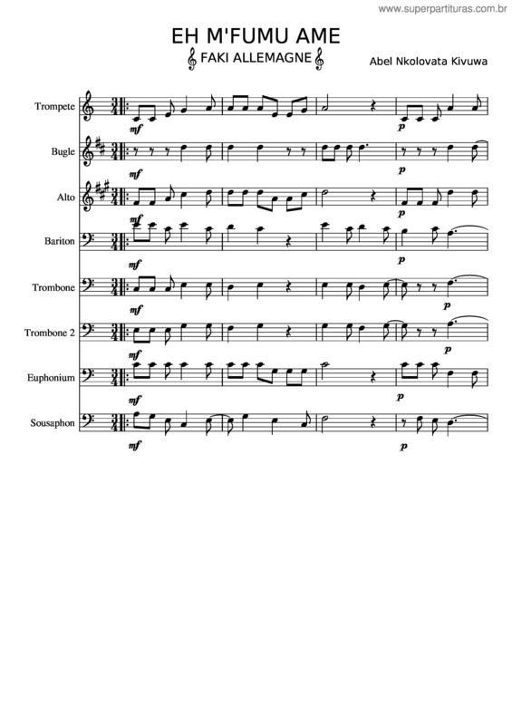 Partitura da música Eh Mfumu Ame 1