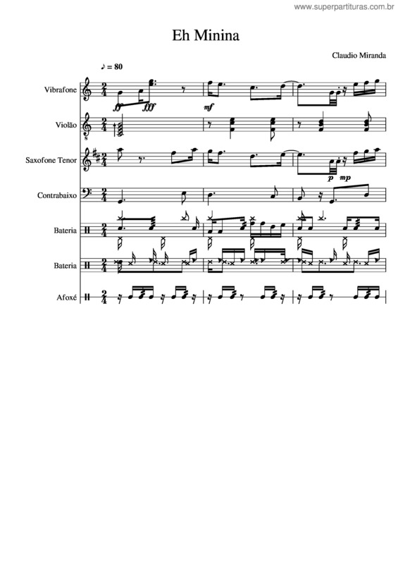 Partitura da música Eh Minina