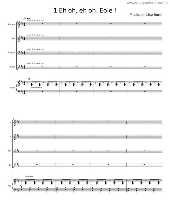 Partitura da música Eh Oh, Eh Oh, Eole