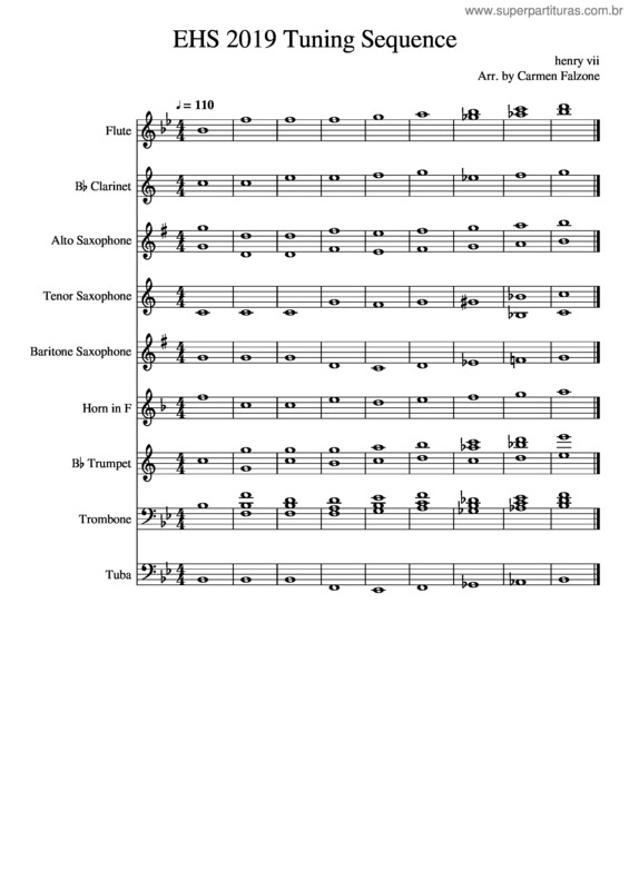 Partitura da música Ehs 2019 Tuning Sequence