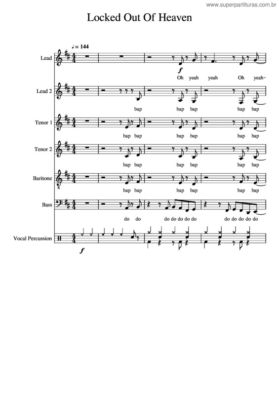Partitura da música Ehs Joh Locked Out Of Heaven