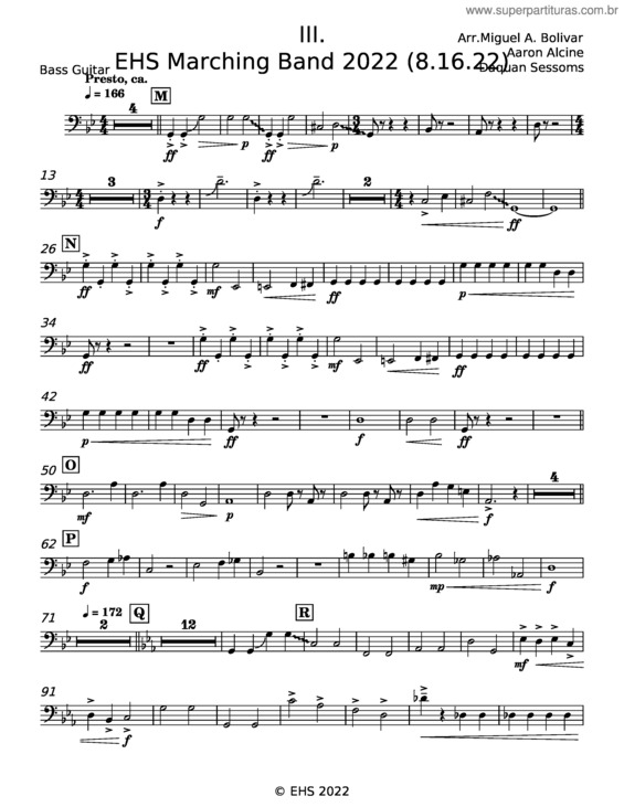 Partitura da música Ehs Marching Band 2022 – Miguel A Bolivar;Aaron Alcine;Daquan Sessoms
