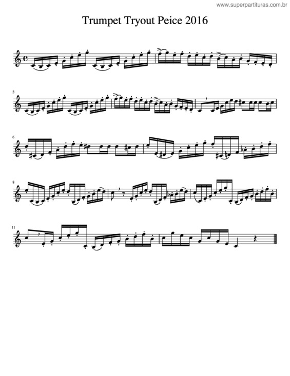 Partitura da música Ehs Tryout 2016 Trumpet