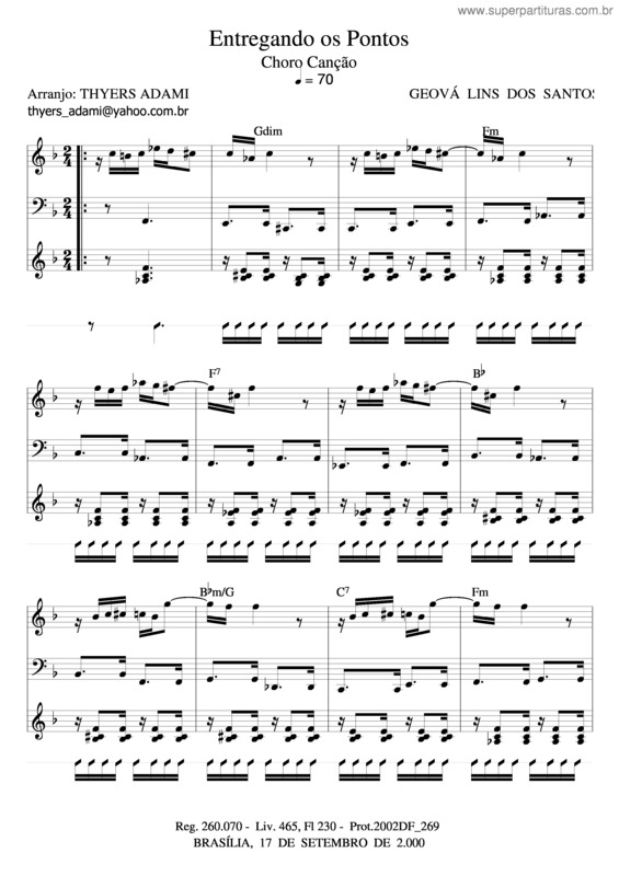 Partitura da música Ehtregando Os Pontos