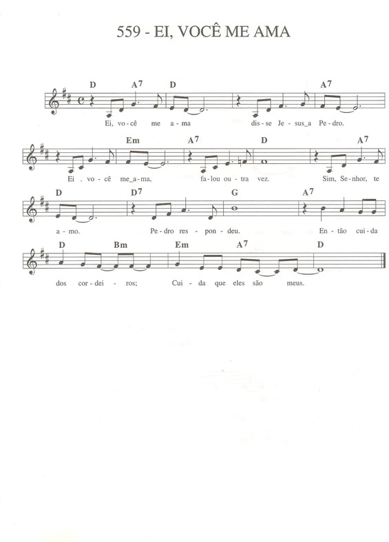 Partitura da música Ei Você Me Ama