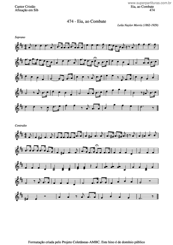 Partitura da música Eia, Ao Combate v.3