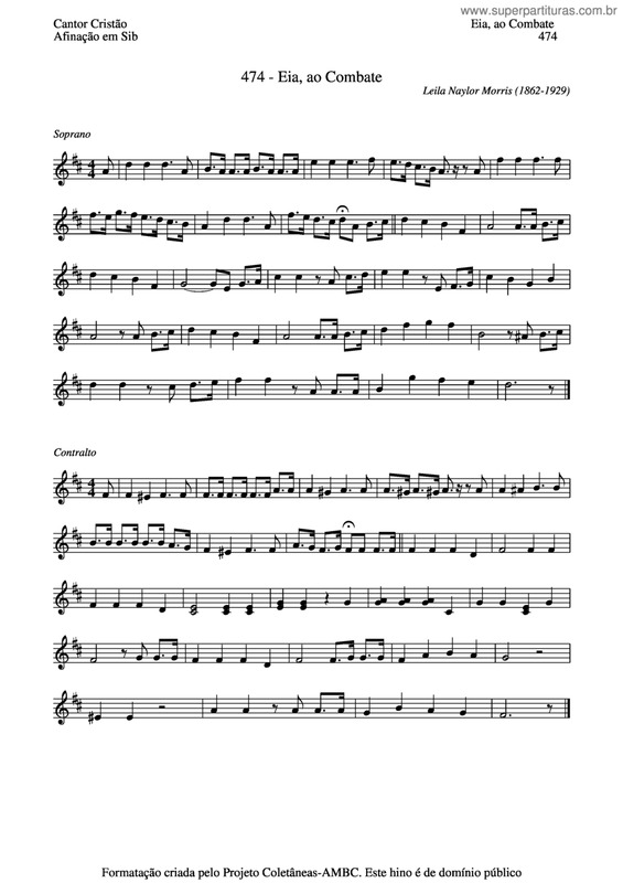 Partitura da música Eia, Ao Combate v.3