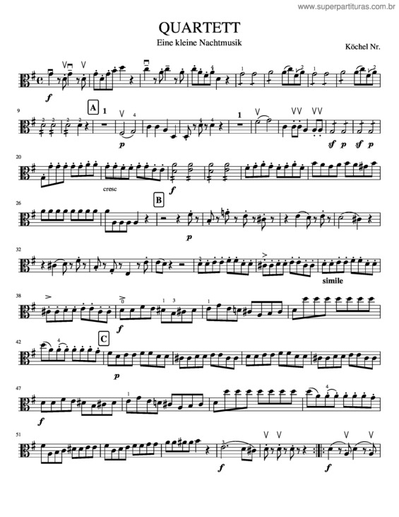 Partitura da música Eine Kleine Nachtmusik v.2