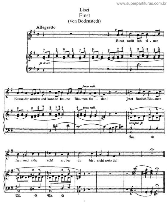 Partitura da música Einst