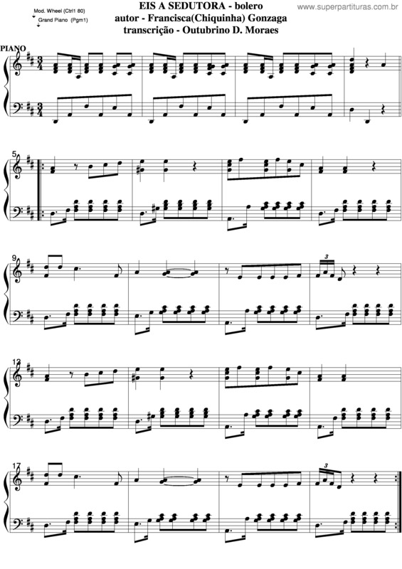 Partitura da música Eis A Sedutora