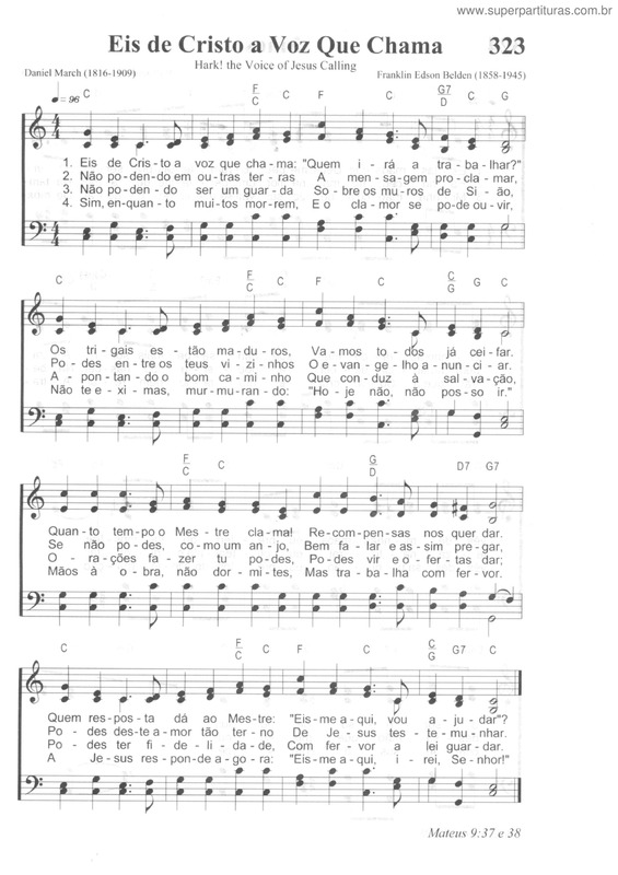 Partitura da música Eis De Cristo A Voz Que Chama