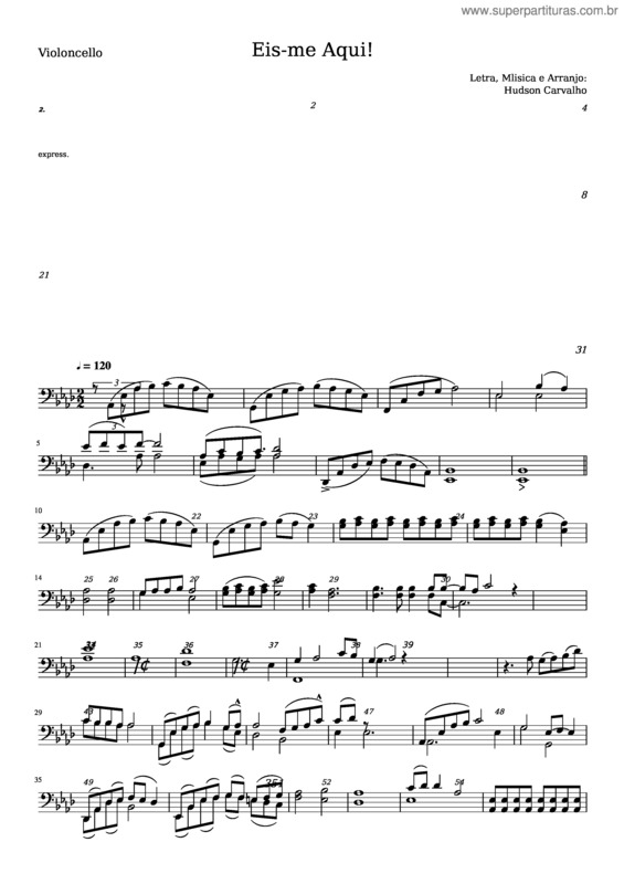 Partitura da música Eis–Me Aqui! – Hudson Carvalho v.4