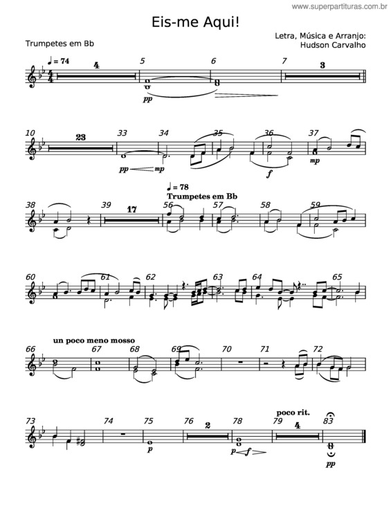 Partitura da música Eis–Me Aqui! v.2