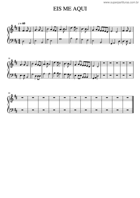 Partitura da música Eis Me Aqui Eccomi