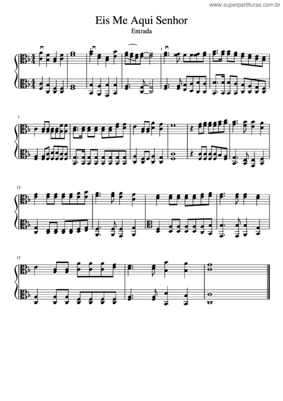 Partitura da música Eis Me Aqui Senhor 2