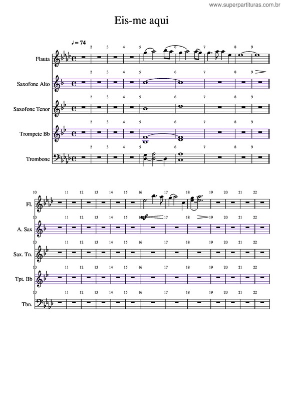 Partitura da música Eis–Me Aqui v.19