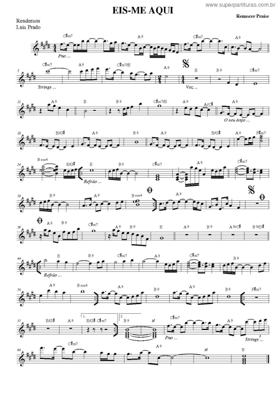 Partitura da música Eis-me Aqui v.3