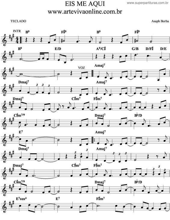 Partitura da música Eis Me Aqui v.5