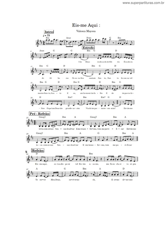 Partitura da música Eis-Me Aqui v.7