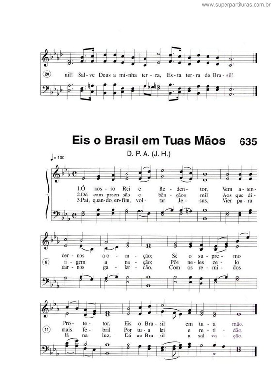 Partitura da música Eis O Brasil Em Tuas Mãos
